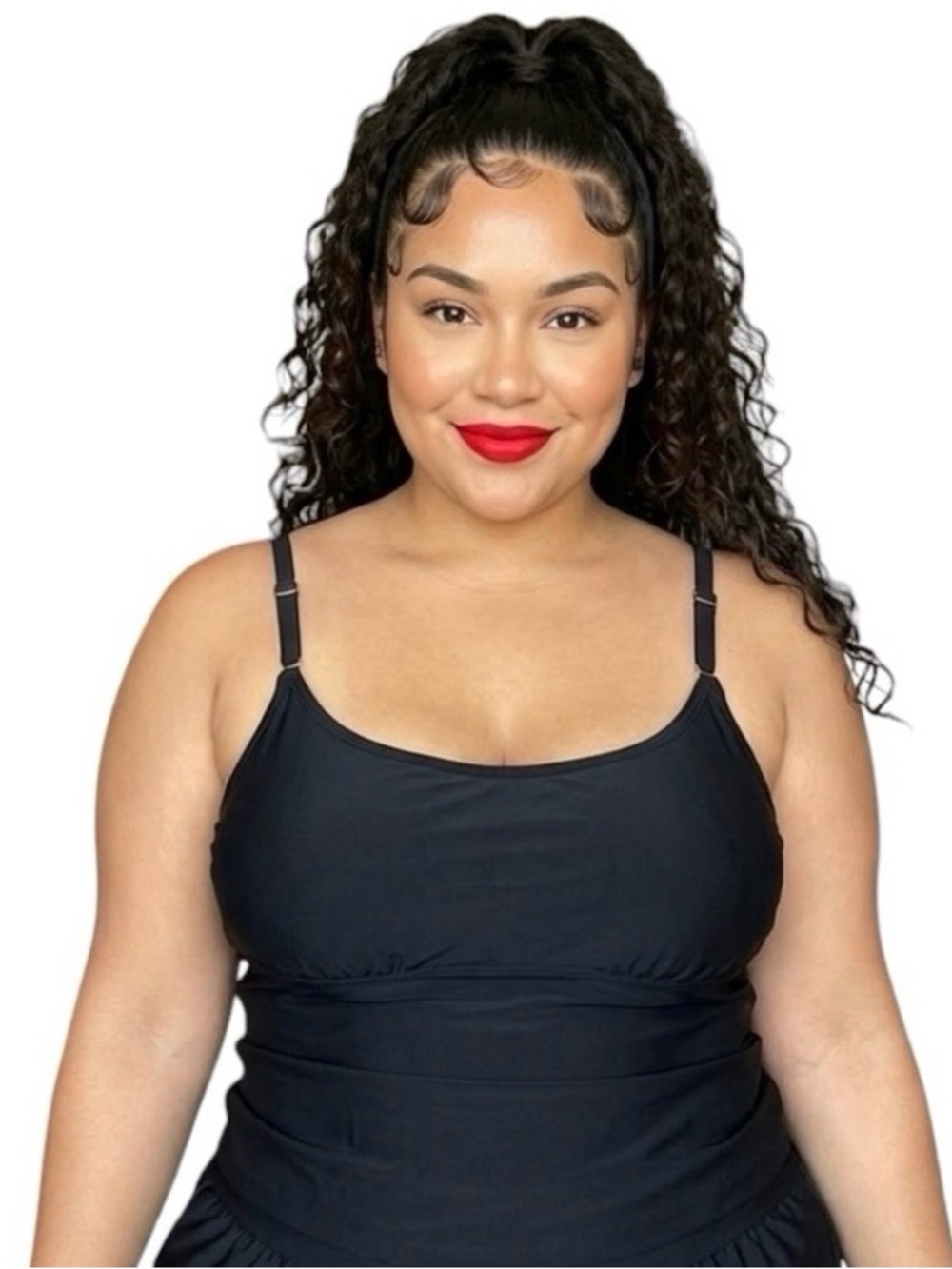 Women’s Black Tankini Athletic/Swim Top - Classic Coverage